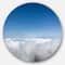Designart - Aerial View of Sky over Clouds' Contemporary Landscape Metal Circle Wall Art